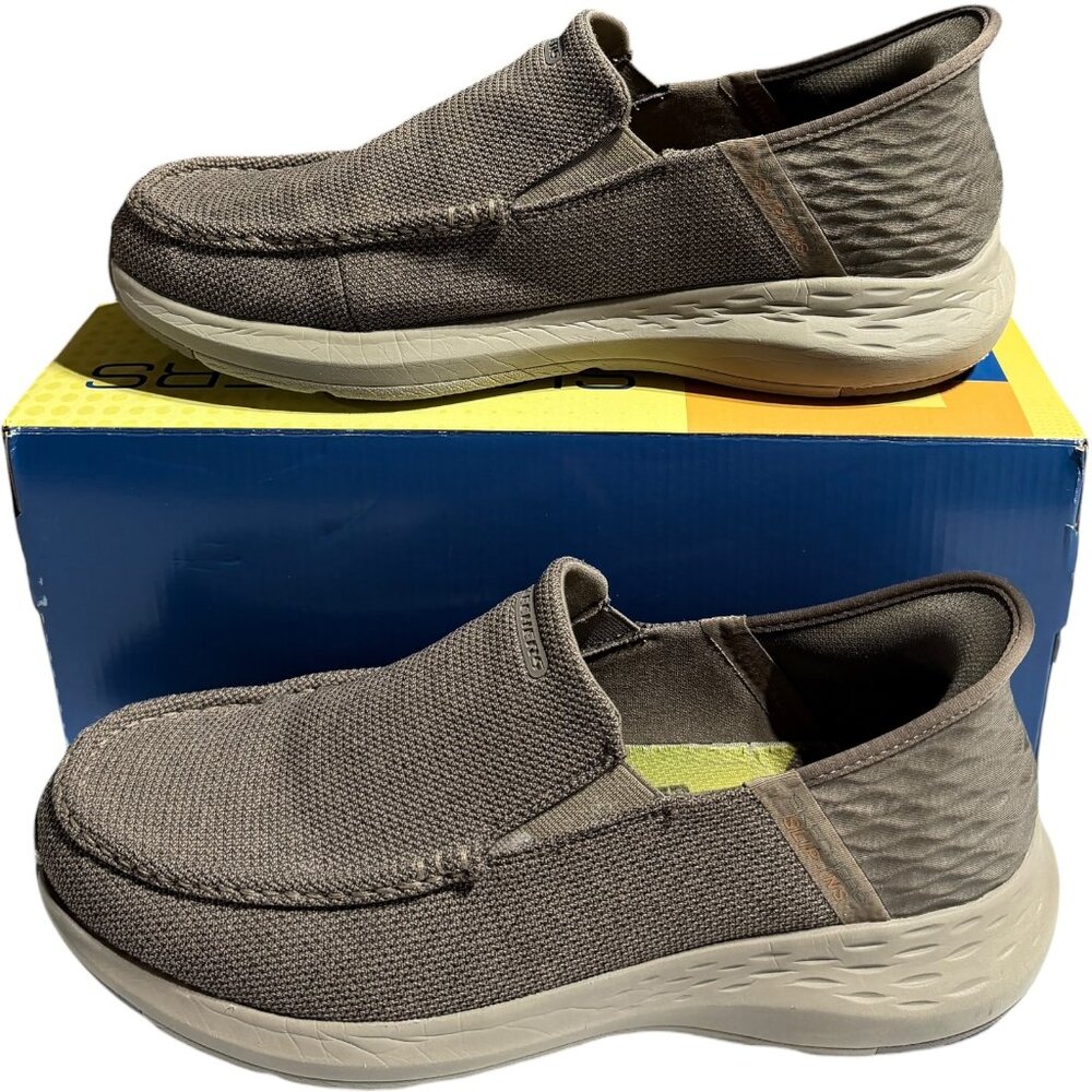 Skechers Parson Ralven Men’s Slip-On Shoes Taupe Size 12 Extra Wide WW
